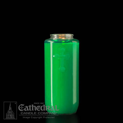 Cathedral 5-Day Glass Offering Candle - Green