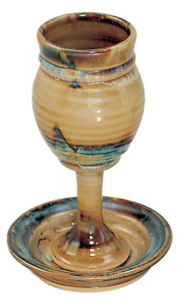 Picture of Earthenware Chalice and Paten Set, Brown