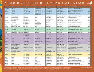Church Year Calendar 2027, Year B