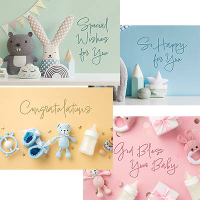 Bundle of Blessings Baby Congratulations Cards - Box of 12