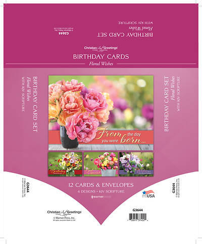 Floral Wishes Birthday Cards - Box of 12