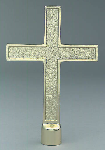 Gold Aluminum Cross 7 1/2" x 5" With Ferrule