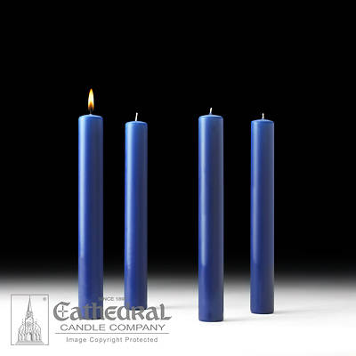 Picture of Cathedral 51% Beeswax Advent Candle Set 12" X 1-1/2" - 4 Sarum Blue