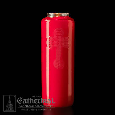 Cathedral 6-Day Glass Offering Candle - Ruby