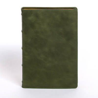 NASB Large Print Thinline Bible, Holman Handcrafted Edition, Marbled Olive Premium Calfskin