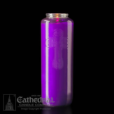 Cathedral 6-Day Glass Offering Candle - Purple
