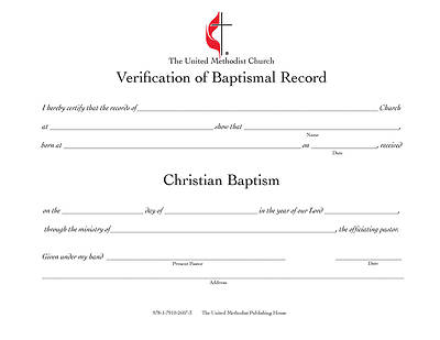United Methodist Verification of Baptismal Record Download