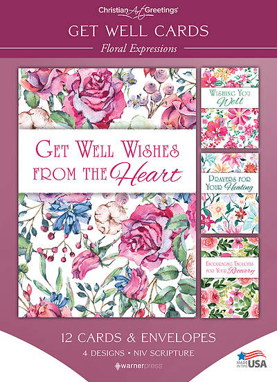 Floral Expressions Get Well Cards - Box of 12