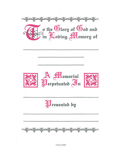 Picture of In Loving Memory Filler Sheets for In Remembrance Book