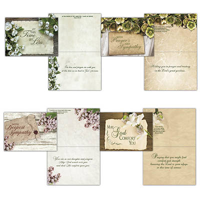 Vintage Floral Sympathy Boxed Cards - Box of 12