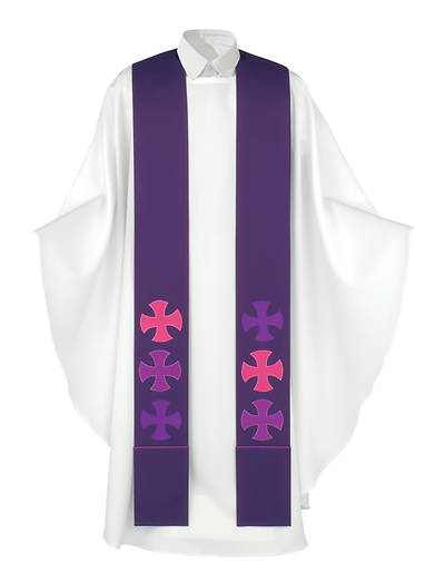 Purple Maltese Crosses Stole