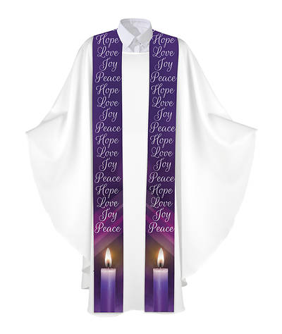 Lights of Advent Overlay Stole  - Purple