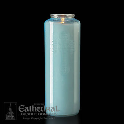 Cathedral 6-Day Glass Offering Candle - Marial Blue