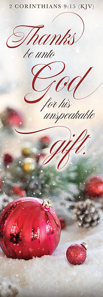 Picture of Banner Thanks Be Unto God Gift Christmas 2 x 6 Fabric