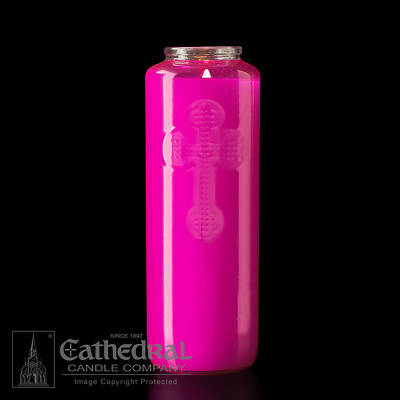 Cathedral 6-Day Glass Offering Candle - Pink