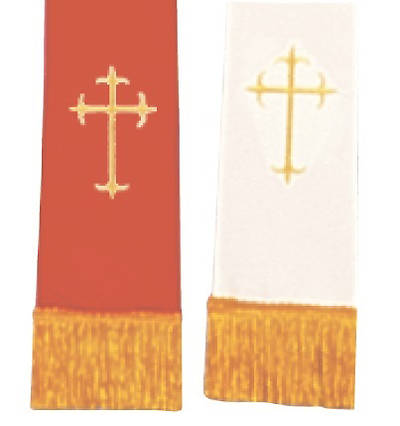 Reversible Red/White Latin Cross Stole