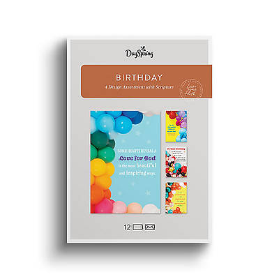 Birthday Balloons Boxed Cards - Box of 12