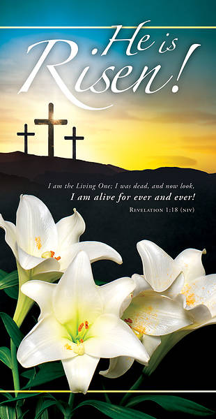 Easter He Is Risen! 3' x 5' Banner Fabric
