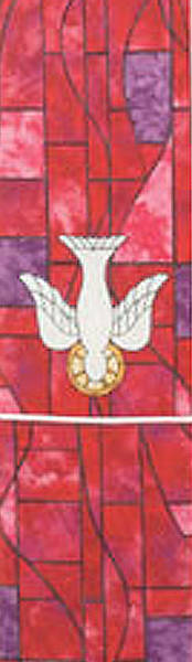 Symbols of Faith Series Stained Glass Descending Dove Stole