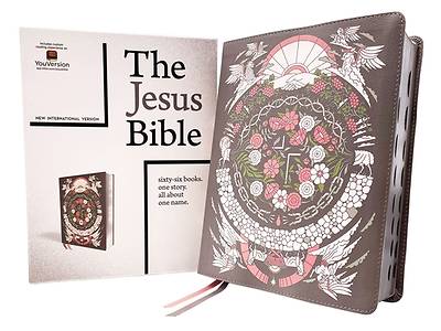 The Jesus Bible Artist Edition, Niv, Leathersoft, Gray Floral, Thumb Indexed, Comfort Print