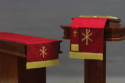 Picture of Abbott Hall TRN Red Chi-Rho Three-Piece Parament Set