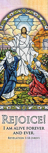 Rejoice! I Am Alive Easter 2' x 6' Fabric Banner