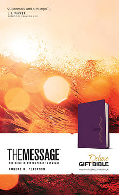 The Message Deluxe Gift Bible Amethyst Gem Imitation Leather