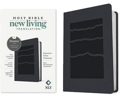 NLT Premium Value Compact Bible, Filament Enabled Edition (Leatherlike, Black Mountainscape)
