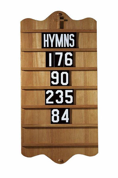 Wall Mount Hymn Board - Pecan Stain