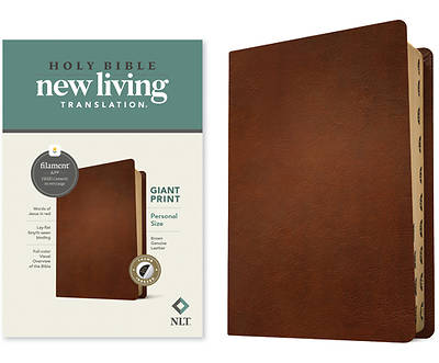 Picture of NLT Personal Size Giant Print Bible, Filament Enabled Edition (Red Letter, Genuine Leather, Brown, Indexed)