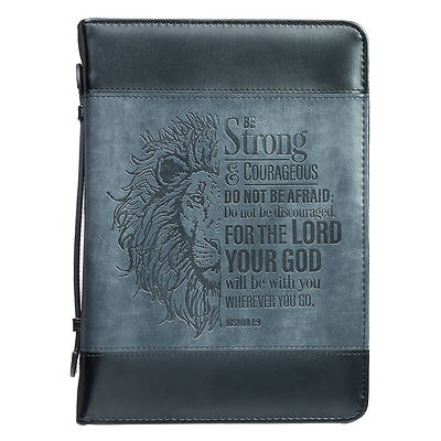 Bible Cover Faux Leather Be Strong Joshua 1