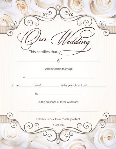 Our Wedding Full Color Marriage Certificate