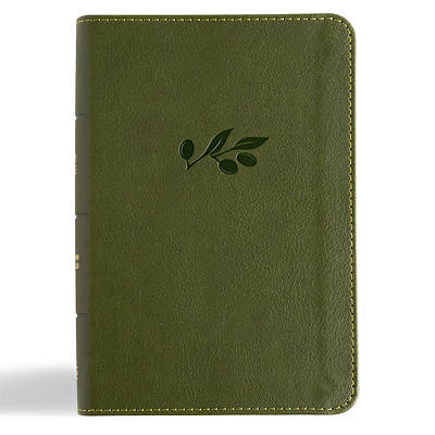 CSB Large Print Compact Reference Bible, Digital Study Edition, Olive Leathertouch