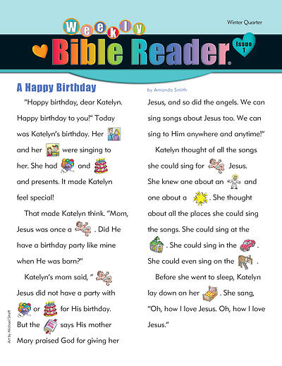 Heartshaper Early Elementary Bible Reader Take Home Papers PK5 Winter