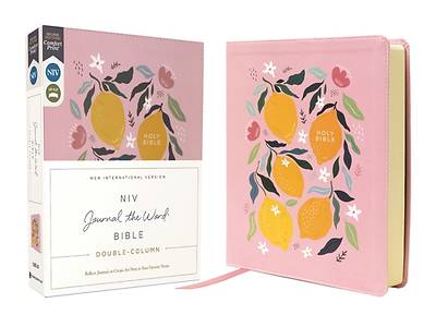 Niv, Journal the Word Bible (Perfect for Note-Taking), Double-Column, Leathersoft, Pink, Red Letter, Comfort Print