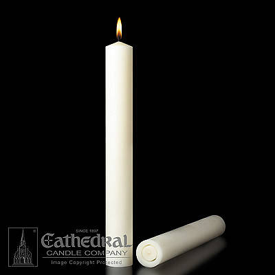 51% Beeswax Altar Candles Cathedral 17 x 2 1/2 Pack of 6 All Purpose End