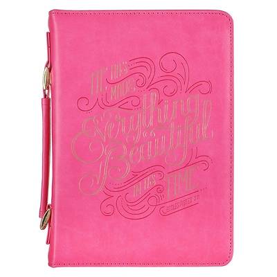 Picture of Bible Cover Large Pink Everything Beautiful Ecclesiastes 3