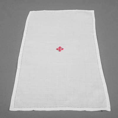 Cambric Linen Purificator with Red Cross and Vine - Pack of 3