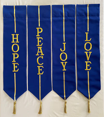 Advent Wreath Banners - Blue and Gold
