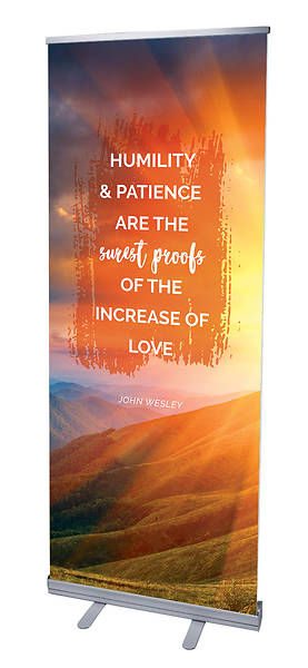 Picture of Humilty and Patience Nature Scene Words of Wesley Rollup Banner