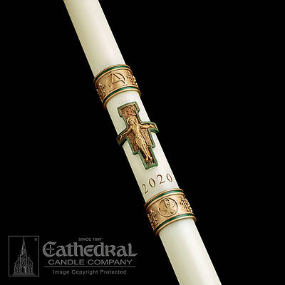 Picture of Cathedral Cross of St. Francis Paschal Candle 2-1/16" x 36"