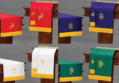 Picture of Reversible Red/White, Purple/Green Six-Piece Parament Set