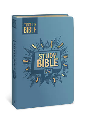 The Action Bible Study Bible Esv, Leathersoft, Blue, Full Color