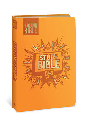 The Action Bible Study Bible Esv, Leathersoft, Orange, Full Color