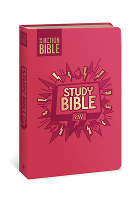 Picture of The Action Bible Study Bible Esv, Leathersoft, Pink, Full Color