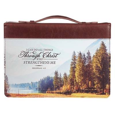 Bible Cover Medium Brown I Can Do All Things Scene Philippians 4