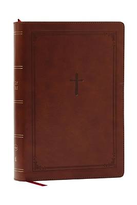 NKJV Giant Print End-Of-Verse Reference Bible, Brown Leathersoft, Red Letter, Comfort Print