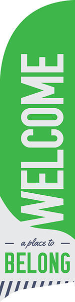 Picture of Welcome A Place to Belong Green Flag Banner