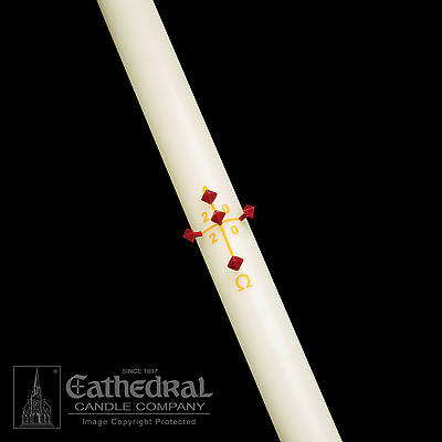 Picture of Cathedral Plain Paschal Candle 3" x 60"