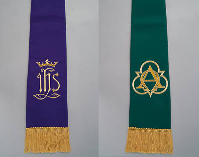 Picture of Reversible Ready-Made Purple And Green Stole